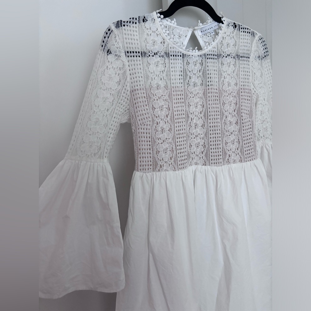 Endless Rose Bell Sleeve Mini Dress in White S - Picture 6 of 11
